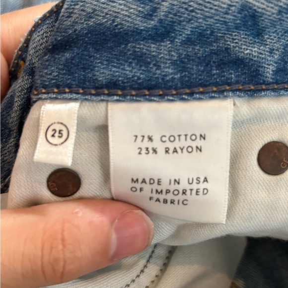 GRLFRND Revolve Kiara Tripped Up Ankle distress knee Cut blue Jeans size 28 - Picture 4 of 16